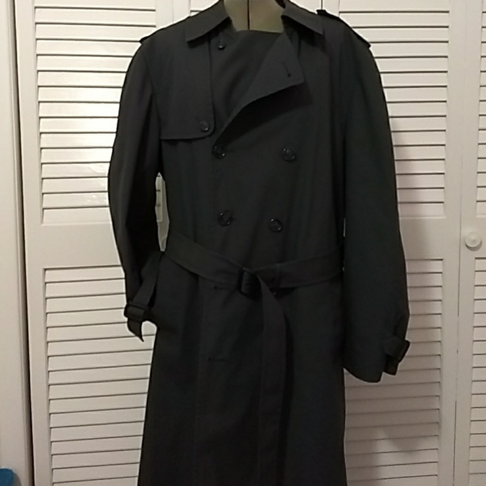Men's Gray Belted Trench